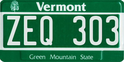 VT license plate ZEQ303