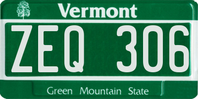 VT license plate ZEQ306