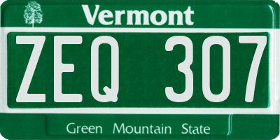 VT license plate ZEQ307