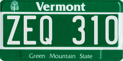 VT license plate ZEQ310