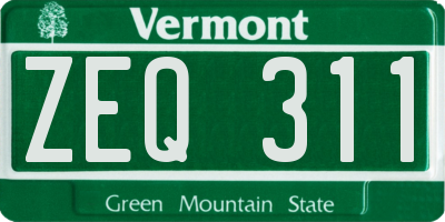 VT license plate ZEQ311
