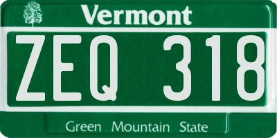 VT license plate ZEQ318
