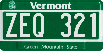 VT license plate ZEQ321