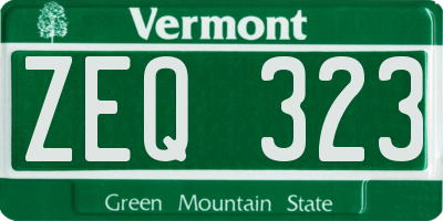 VT license plate ZEQ323