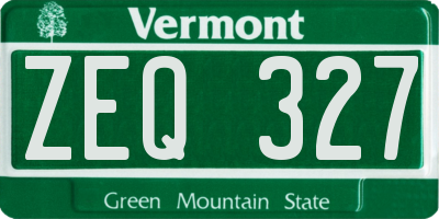 VT license plate ZEQ327