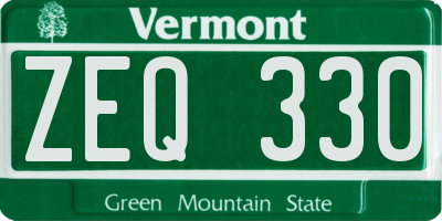 VT license plate ZEQ330