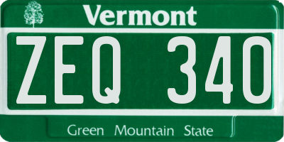 VT license plate ZEQ340