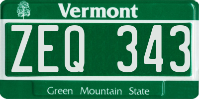VT license plate ZEQ343