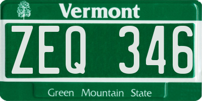 VT license plate ZEQ346