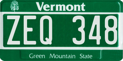 VT license plate ZEQ348