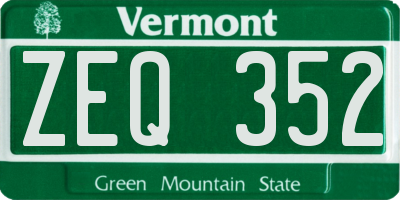 VT license plate ZEQ352