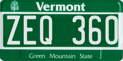 VT license plate ZEQ360