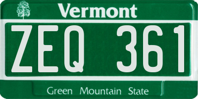 VT license plate ZEQ361