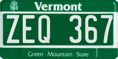 VT license plate ZEQ367