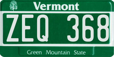 VT license plate ZEQ368