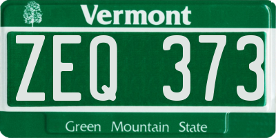 VT license plate ZEQ373