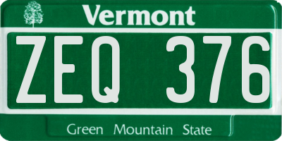 VT license plate ZEQ376