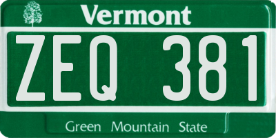 VT license plate ZEQ381