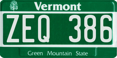 VT license plate ZEQ386