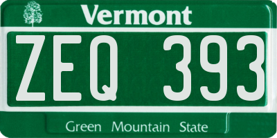 VT license plate ZEQ393