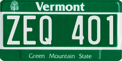 VT license plate ZEQ401