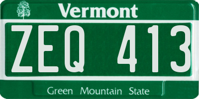 VT license plate ZEQ413