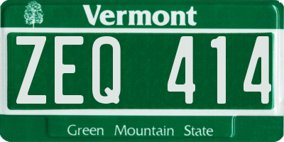 VT license plate ZEQ414