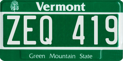 VT license plate ZEQ419