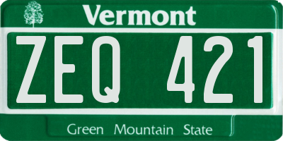 VT license plate ZEQ421