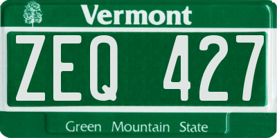 VT license plate ZEQ427