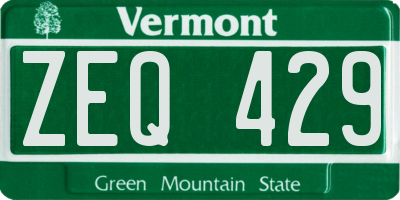 VT license plate ZEQ429