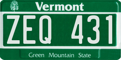 VT license plate ZEQ431