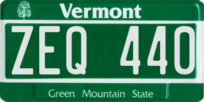VT license plate ZEQ440