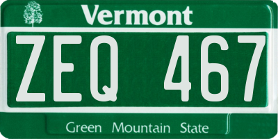 VT license plate ZEQ467