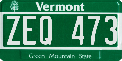 VT license plate ZEQ473