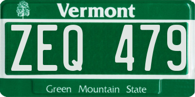 VT license plate ZEQ479