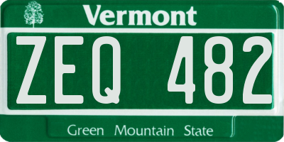VT license plate ZEQ482
