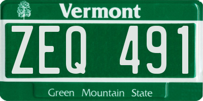 VT license plate ZEQ491