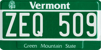 VT license plate ZEQ509