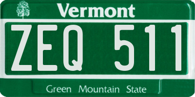 VT license plate ZEQ511
