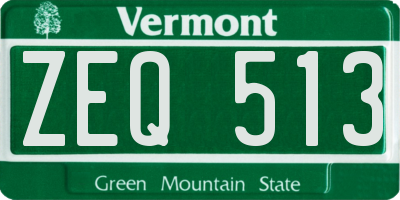 VT license plate ZEQ513
