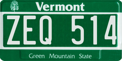 VT license plate ZEQ514