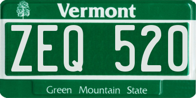 VT license plate ZEQ520