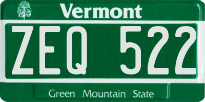 VT license plate ZEQ522