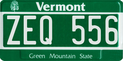 VT license plate ZEQ556