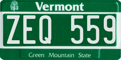 VT license plate ZEQ559