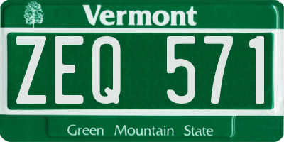 VT license plate ZEQ571