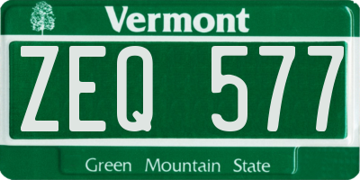 VT license plate ZEQ577
