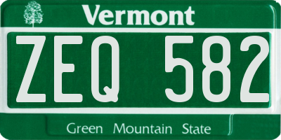 VT license plate ZEQ582