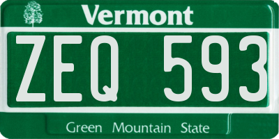 VT license plate ZEQ593